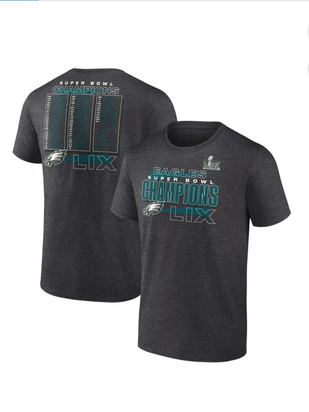 Philadelphia Eagles Fanatics Super Bowl LIX Champions Roster T-Shirt